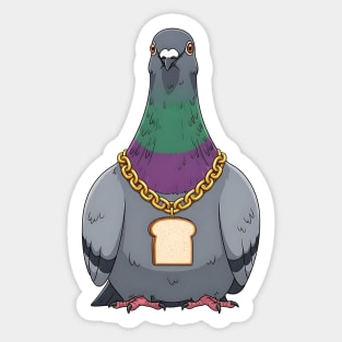 Beak Drop Pigeon Bread Chain Rap Bird Sticker